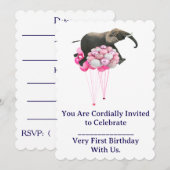 Invitation pour un premier anniversaire (Devant / Derrière)