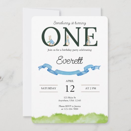 Invitation pour un premier anniversaire (Devant)