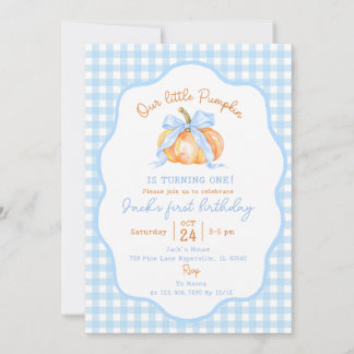 Invitation pour un premier anniversaire à carreaux