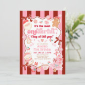 Invitation pour un premier anniversaire à Noël, un (Debout devant)