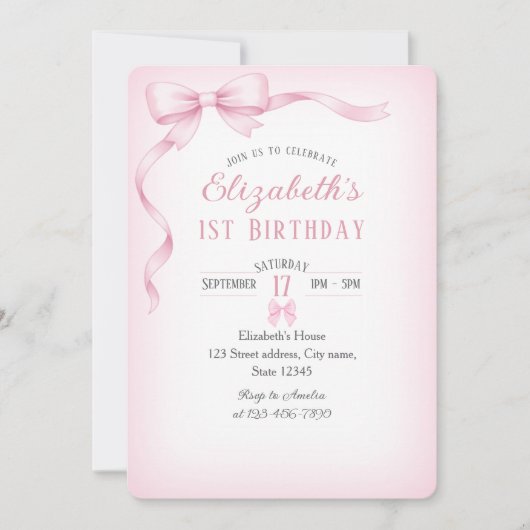 Invitation pour un premier anniversaire, arc et ro (Devant)