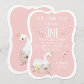 Invitation pour un premier anniversaire au Cygne à (Devant / Derrière)