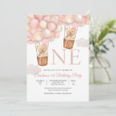 Invitation pour un premier anniversaire avec ballo (Debout devant)