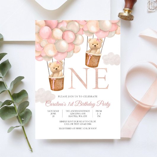 Invitation pour un premier anniversaire avec ballo