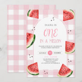 Invitation pour un premier anniversaire avec pastè (Devant / Derrière)