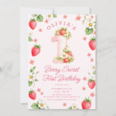 Invitation pour un premier anniversaire Berry Swee (Devant)