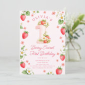 Invitation pour un premier anniversaire Berry Swee (Debout devant)