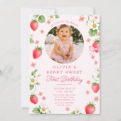 Invitation pour un premier anniversaire Berry Swee (Devant)