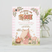 Invitation pour un premier anniversaire de camping (Debout devant)