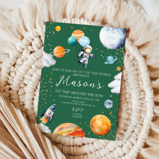 Invitation pour un premier anniversaire de l'espac