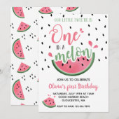 Invitation pour un premier anniversaire de One in (Devant / Derrière)