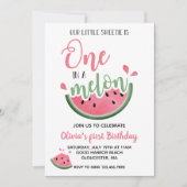 Invitation pour un premier anniversaire de pastèqu (Devant)