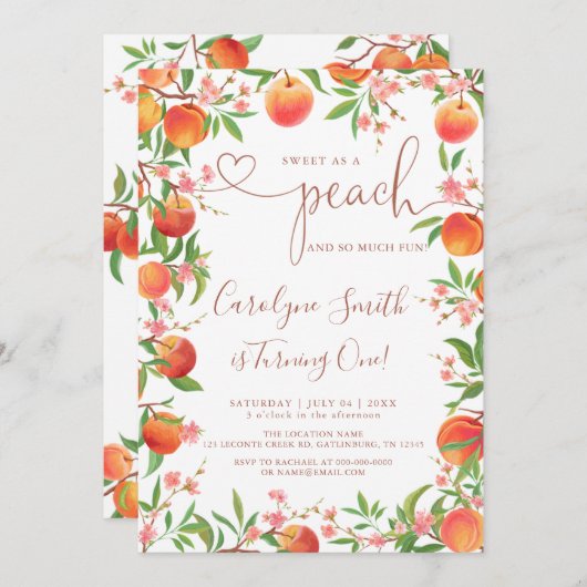 Invitation pour un premier anniversaire doux comme (Devant / Derrière)