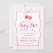 Invitation pour un premier anniversaire élégant . (Devant)