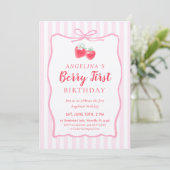 Invitation pour un premier anniversaire élégant . (Debout devant)