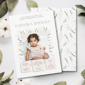 Invitation pour un premier anniversaire fleuri