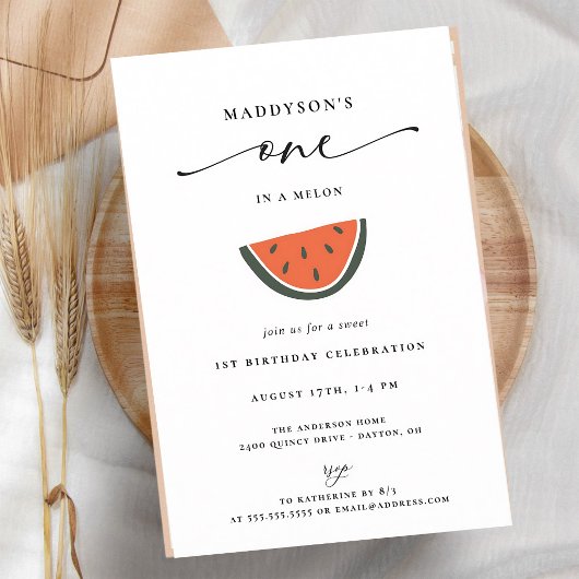 Invitation pour un premier anniversaire One In A M