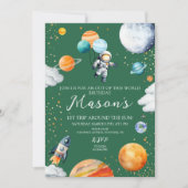 Invitation pour un premier anniversaire spatial ho (Devant)