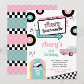 Invitation pour un repas dans un diner rétro (Devant / Derrière)