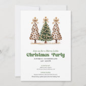 Invitation pour un sapin de Noël au léopard en or  (Devant)
