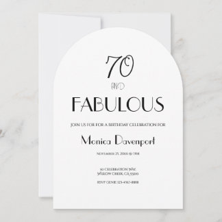 Invitation pour un soixante-dixième anniversaire f