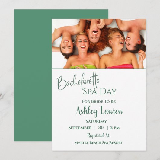 Invitation pour un Spa de Filles de Fiançailles (Devant / Derrière)