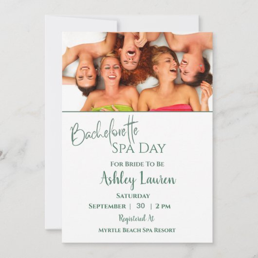Invitation pour un Spa entre filles pour un enterr (Devant)