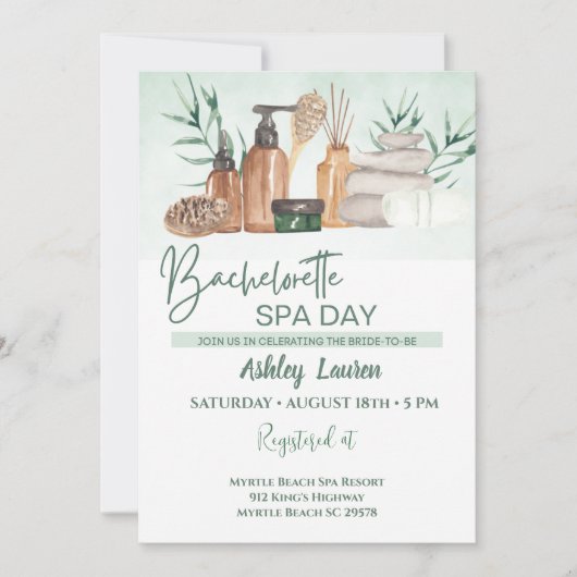 Invitation pour un Spa entre filles pour un enterr (Devant)