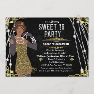 Invitation pour un Sweet 16 afro-américain de styl