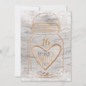 Invitation pour un Sweet 16 avec un pot Mason en f (Devant)