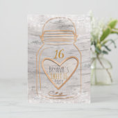 Invitation pour un Sweet 16 avec un pot Mason en f (Debout devant)