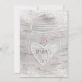 Invitation pour un Sweet 16 avec un pot Mason en f (Devant)