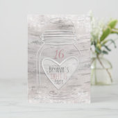 Invitation pour un Sweet 16 avec un pot Mason en f (Debout devant)