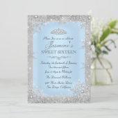 Invitation pour un Sweet 16 Bleu Silver Winter Won (Debout devant)