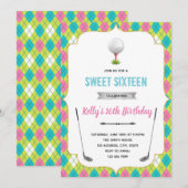 Invitation pour un sweet 16 de golf (Devant / Derrière)