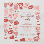 Invitation pour un Sweet 16 de la Saint-Valentin, (Devant / Derrière)