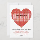 Invitation pour un sweet 16 de la Saint-Valentin x (Devant)