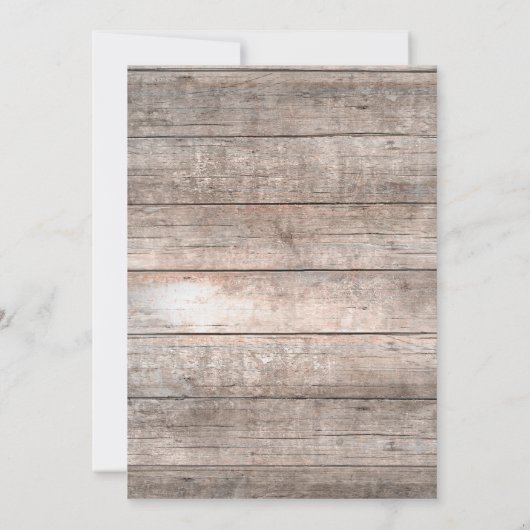 Invitation pour un SWEET 16 en bois rustique patin (Dos)