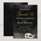 Invitation pour un sweet 16 masqué (Devant / Derrière)