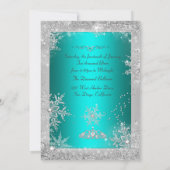 Invitation pour un Sweet 16 turquoise Silver Winte (Dos)