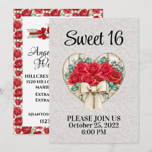Invitation pour un Sweet 16 - Voir au verso