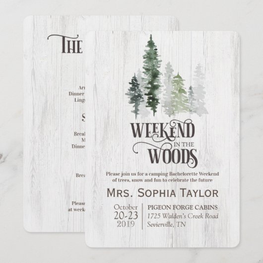 Invitation pour un week-end dans les bois (Devant / Derrière)