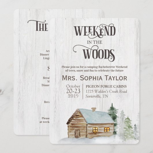 Invitation pour un week-end dans les bois (Devant / Derrière)