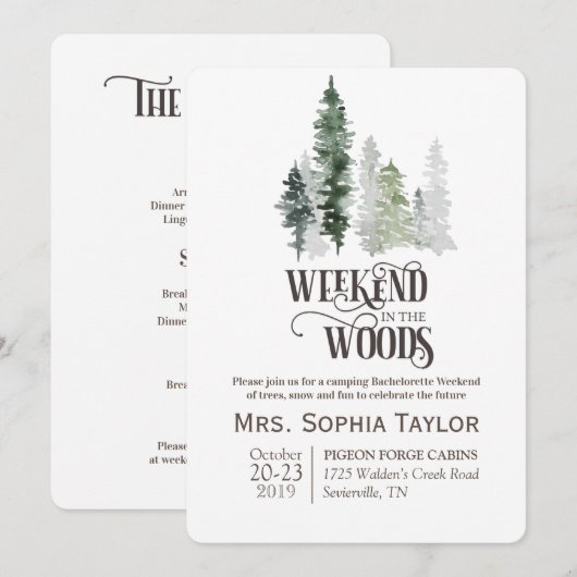Invitation pour un week-end dans les bois (Devant / Derrière)