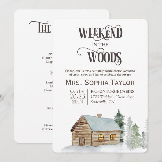 Invitation pour un week-end dans les bois (Devant / Derrière)