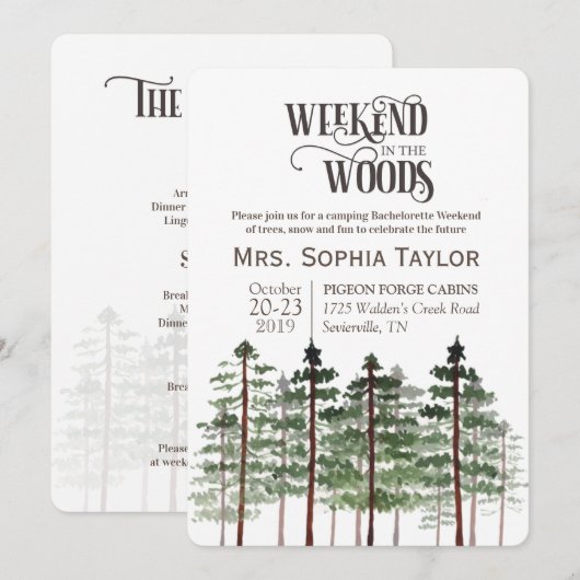 Invitation pour un week-end dans les bois (Devant / Derrière)