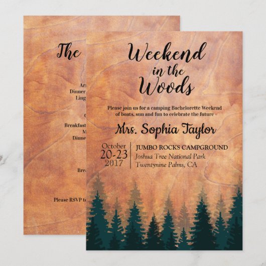 Invitation pour un week-end dans les bois (Devant / Derrière)