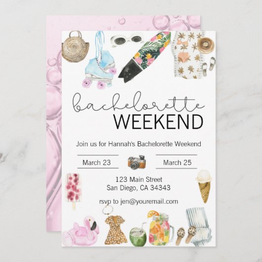 Invitation pour un week-end d'enterrement de vie d (Devant / Derrière)