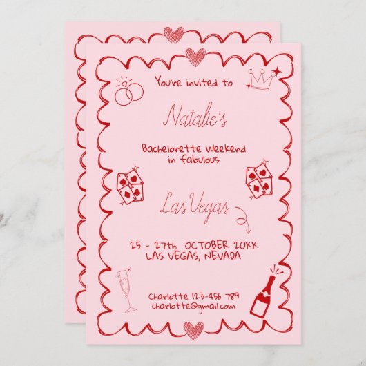 Invitation pour un weekend d'enterrement de vie de (Devant / Derrière)