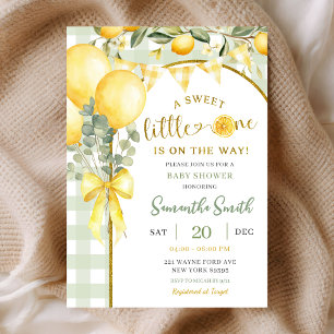Invitation pour une baby shower à carreaux de citr